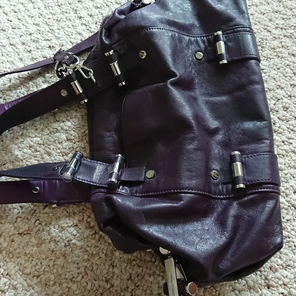 MICHAEL KORS Gibson Rich purple Leather Satchel